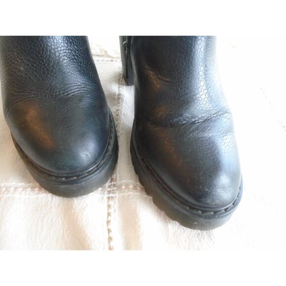 Dr Martens Magdalena Boots Women 10 Heeled Platform Zip Chunky Leather Fur Lined - Picture 7 of 10